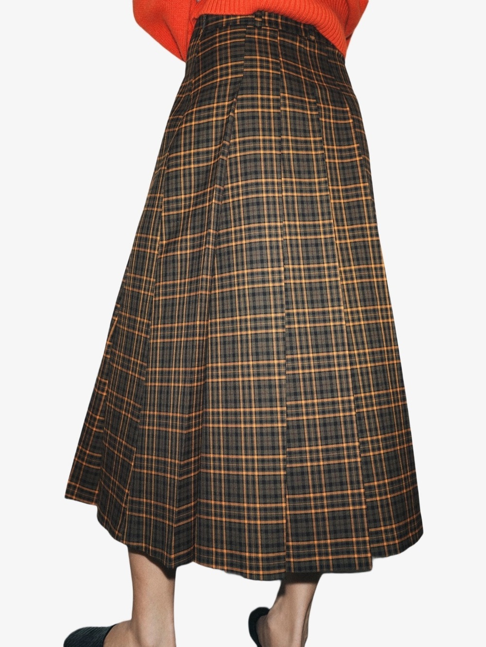Zara ZW COLLECTION CHECK MIDI SKIRT - Picture 5 of 8